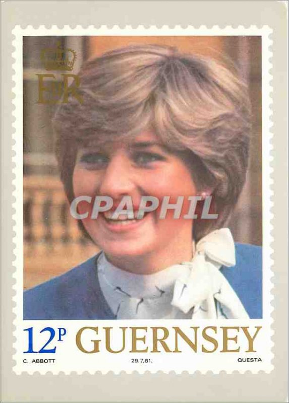 Postcard Modern Guernsey Post Office Stamp Card Lady Diana