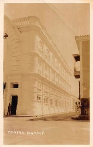 Maracaibo Venezuela street scene showing Teatro Baralt real photo pc BB2233