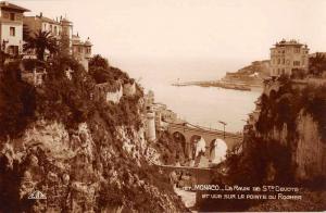 Monaco Sainte Devote Chapel and Scenic View Real Photo Antique Postcard J61452
