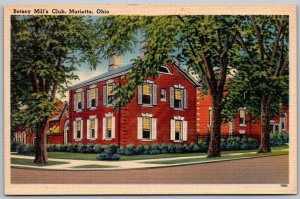 Marietta Ohio 1940s Postcard Betsey Mill's Club