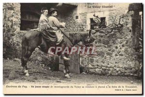 Old Postcard Folklore Velay Surroundings Le Puy A young couple mountain Velay...