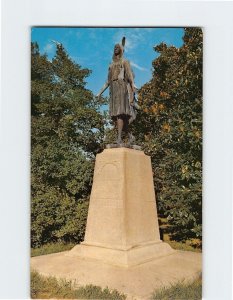 Postcard Monument To Pocahontas, Jamestown, Virginia