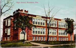 High School Brampton Ontario ON Unused Postcard E65