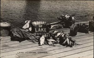 Lake Henshaw Crappie Fishing Dock Boat Motor San Diego CA California RPPC