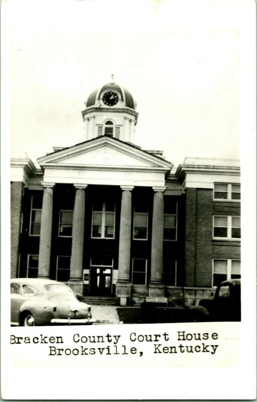 Vtg Postcard RPPC 1940s Brooksville Kentucky KY - Bracken County Court House UNP