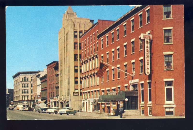 Rutland, Vermont,VT Postcard, Looking West On Center Street, 1950's Cars