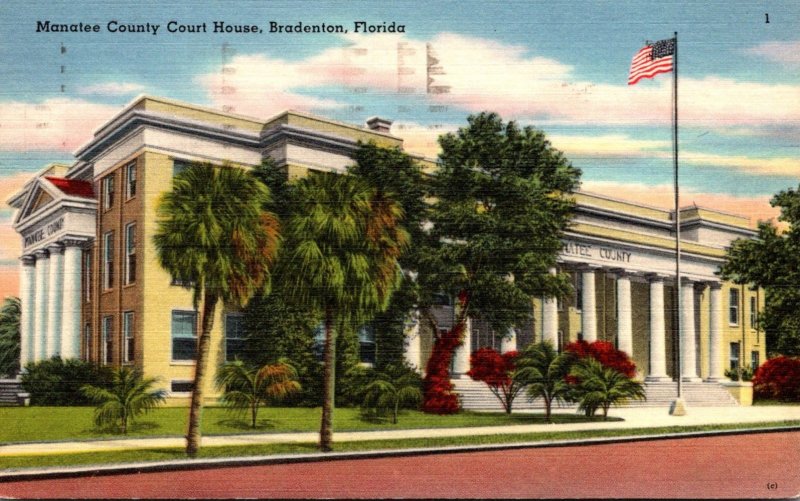 Florida Bradenton Manatee County Court House 1958