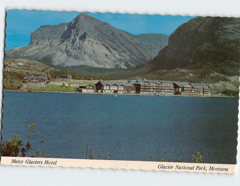 Postcard Many Glacier Hotel Glacier National Park Browning Montana USA