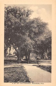 Madison Florida birds eye view showing a bit of the highway antique pc BB837