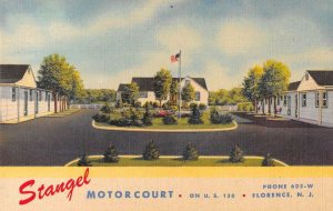 Florence New Jersey Stangel Motor Court Linen Vintage Postcard AA35280