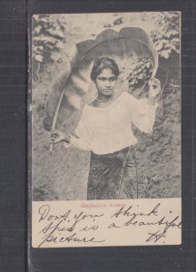 CEYLON, SRI LANKA, 1905 ppc. SINGHALESE WOMAN, used Western Australia, Subiaco