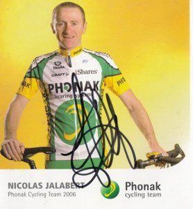 Nicolas Jalabert French Cycling Cyclist Champion Phonak Team Hand Signed Photo