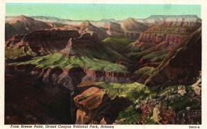 Vintage Postcard From Breeze Rim Trail Point Grand Canyon National Park Arizona