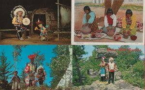 HL-08 - Lot of 4 American Indian Western Souvenir Picture Postcards