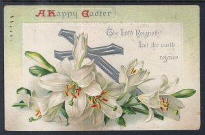 A Happy Easter,Cross,Lilies