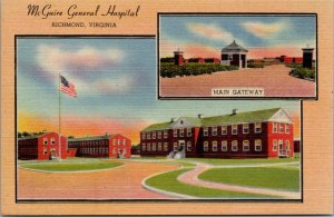 Linen Postcard McGuire General Hospital in Richmond, Virginia