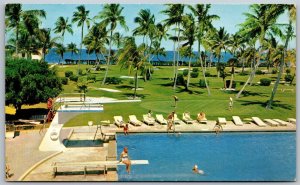 Vtg Miami Florida FL Key Biscayne Hotel & Villas Swimming Pool View Postcard