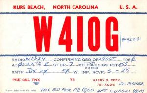 Kure Beach North Carolina W410G QSL Radio Antique Postcard J71587