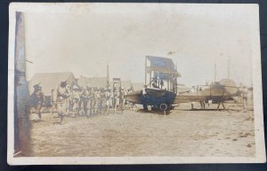 Mint USA RPPC Postcard Early Aviation US Troops In Caribbean Us Navy Seaplane