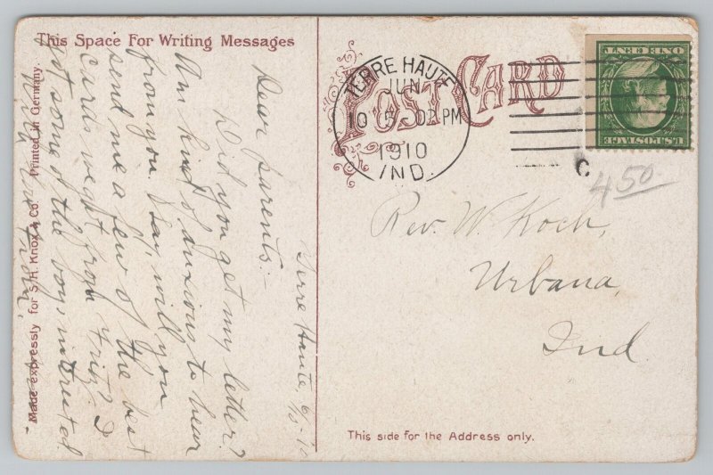 Terre Haute IN~Rose Polytechnic School~Men Only Engineering College~Bank c1910