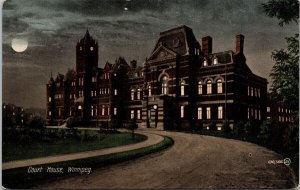 Court House Winnipeg Manitoba MB Night Full Moon c1908 Postcard H56