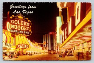 Golden Nugget Gambling Hall Fremont Street Las Vegas Nevada 4x6 Postcard 1602