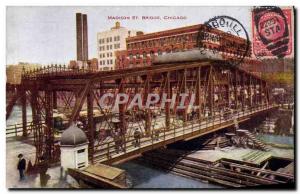 Postcard Old Chicago Madison St Bridge