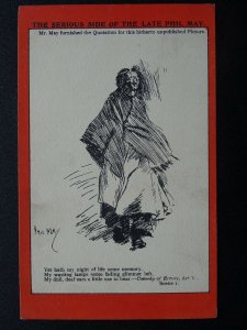 THE SERIOUS SIDE OF THE LATE PHIL MAY - Old Postcard by Davidson Bros 6076