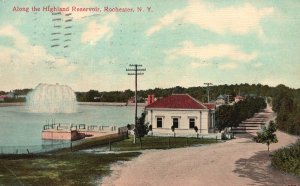 Vintage Postcard 1910's Along the Highland Reservoir Roadway Rochester New York