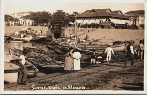 Brazil Santos Vacia Do Mercado Vintage RPPC C103