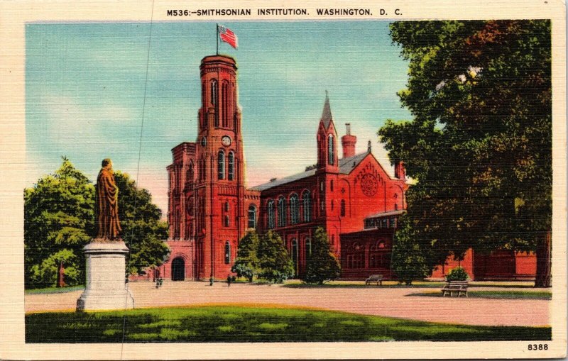 Smithsonian Institution Washington DC Linen Postcard VTG UNP Vintage Unused 