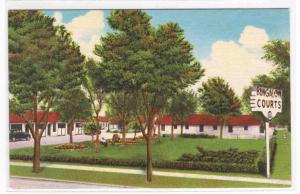 Bungalow Courts Motel Amarillo Texas linen postcard