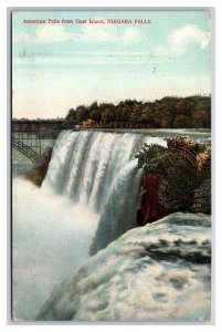 American Falls From Goat Island Niagara Falls New York NY WB Postcard U25