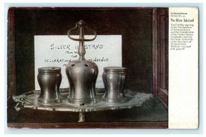 Silver Inkstand Independence Series 9 Vintage Antique Postcard 