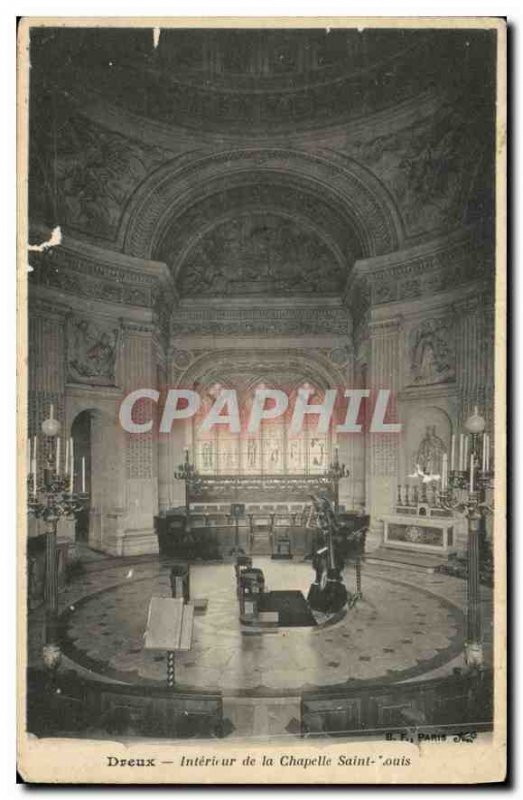 Old Postcard Dreux Interior of the Chapel Saint Louis