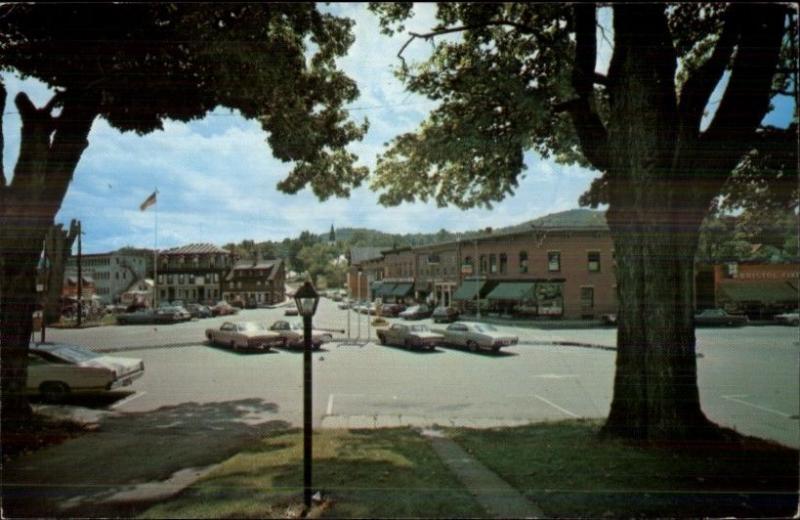 Bristol NH Business Section Old Cars Postcard