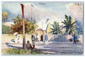 1906 Entrance Gate Port Darwin Cable Station Australia Oilette Tuck Art Postcard