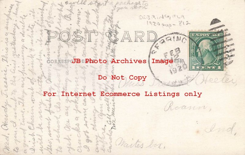 FL, Sebring, Florida, RPPC, Hunting, Hunters in Early Auto & Deer Tied to Side