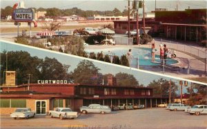 Autos Curtwood Hotel Court Restaurant Gainesville Texas pool Postcard 20-6278