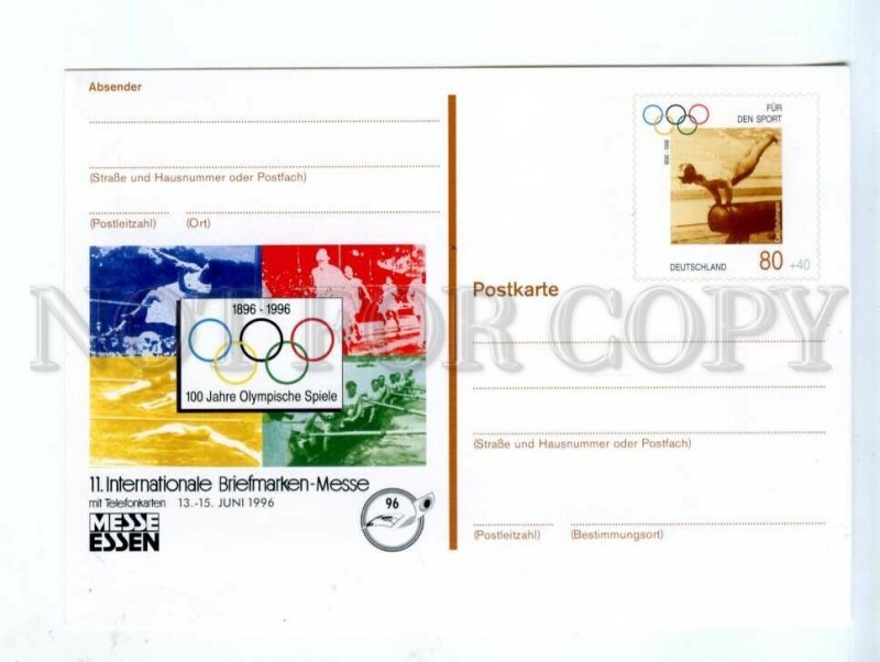 536085 1996 Germany Olympic Committee Anniversary Exhibition postal postcard