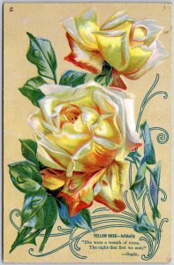 Beautiful Yellow Rose -Infidelity She Wore A Wreath Of Rose Postcard