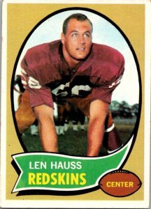 1970 Topps Football Card Len Hauss Washington Redskins sk21526