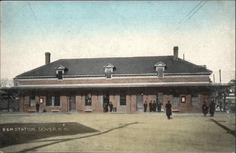 Dover NH B&M RR Train Station Depot c1910 Postcard