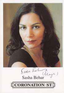 Sasha Behar Coronation Street Dr Who Hand Signed Cast Card Photo
