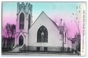 1912 St. Paul English Lutheran Church Exterior View Waterloo Wisconsin Postcard