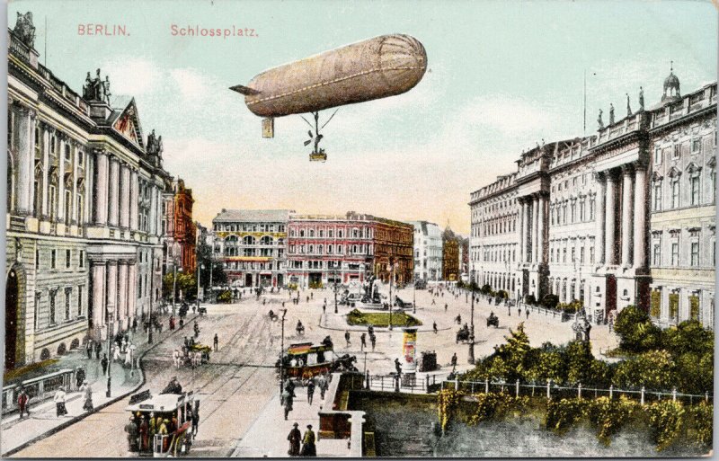 Zeppelin Berlin Germany Schlossplatz Unused Postcard E81