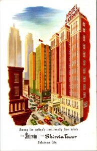 Oklahoma City, OK Oklahoma  HOTEL SKIRVIN & TOWER  Artist's View Chrome Postcard