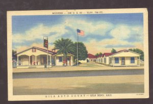 GILA BEND ARIZONA GILA AUTO COURT MOTEL LINEN ADVERTISING POSTCARD