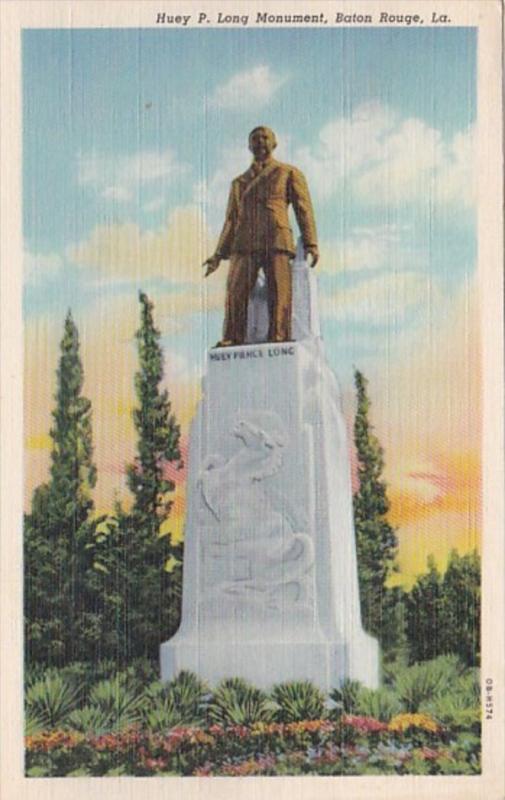 Louisiana Baton Rouge Huey P Long Monument 1955 Curteich