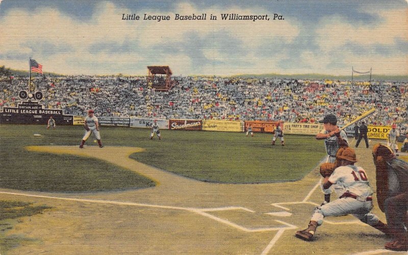 J74/ Baseball Stadium Sports Postcard Linen Williamsport Pa Little League 175